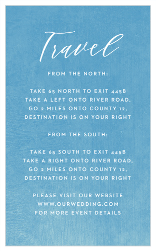 Our ocean-inspired Rocky Beach Stamp Direction Cards are a perfect additon to your tropical wedding suite!