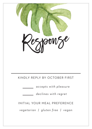 Our Fun Foliage Response Cards tally every friend and family member that plans to attend your wedding.