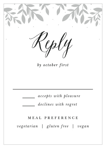 Take the worry and stress out of putting together a guest list by including our Whimsical Love Birds Response Cards in your wedding suite!