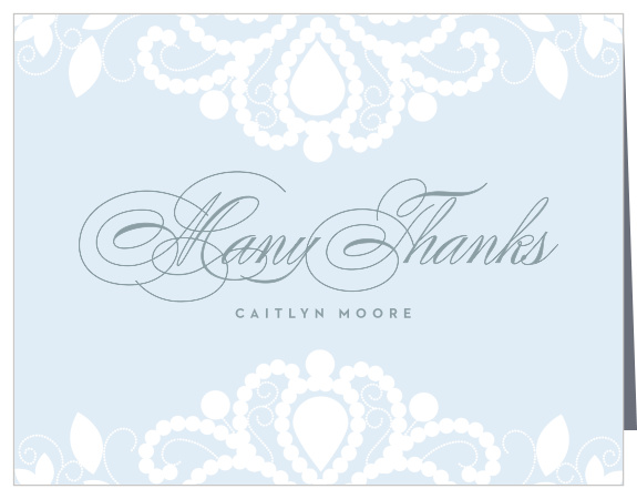 Our Couple Lace Bridal Shower Thank You Cards express appreciation for the support of loved ones on your special day.