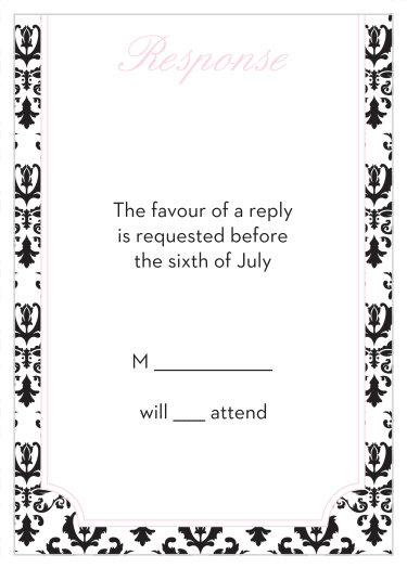 One size fits all response card.