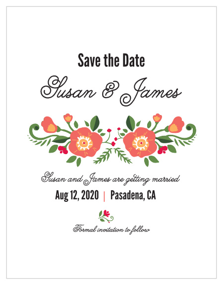 The Floral Wreath save-the-date magnets is part of the Love vs Design collection by Basic Invite.