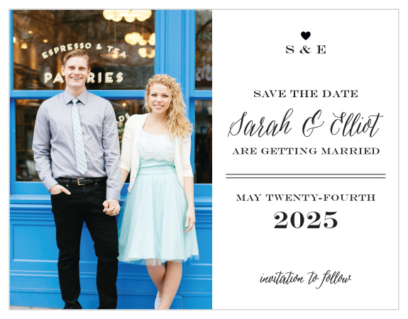 If simple is your style, look no further than the Rustic Chic Save-the-Date Magnets!
