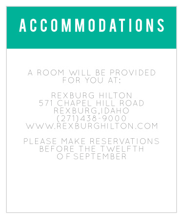 Pure elegance in its simplicity, the bold stripes of Scrolls and Scallops accommodation card is the perfect accessory for Scrolls and Scallops invitation's bold stylings. Customize the colors and fonts of this accommodation card to match your invite and your style perfectly.