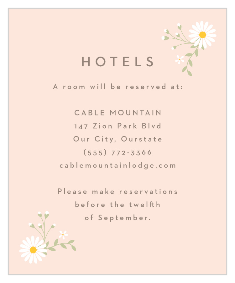 Summer Daisy Accommodation Cards