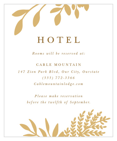 Let your guests know where they will be staying, after arriving to your events' town, using our Autumn Leaves Accommodation Cards!