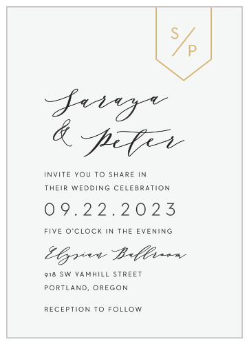 Our Minimalist Pennant Wedding Invitations are the perfect choice for your modern wedding!