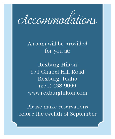 Recommend the best local hotel to out-of-town family and friends with our Lace Doily Accommodation Cards.