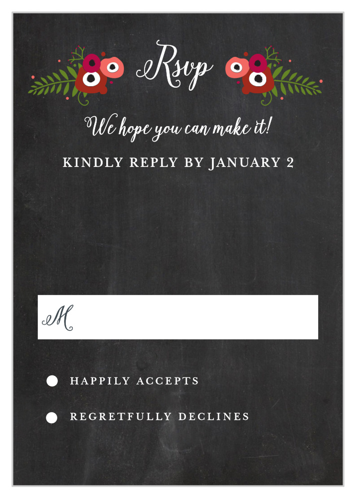 Chalkboard Blossom Response Cards