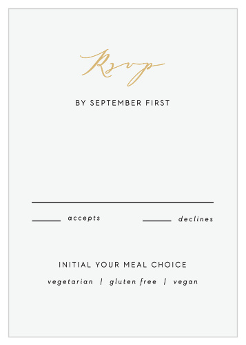 Tally up your guests and plan for their meal preferences with our sleek and modern Minimalist Pennant Response Cards.