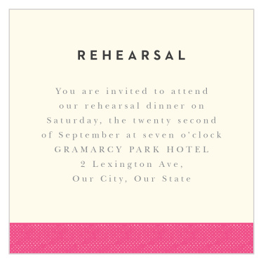 The Charming Mustache wedding rehearsal cards will go with the rest of the wedding suite or with any other theme.