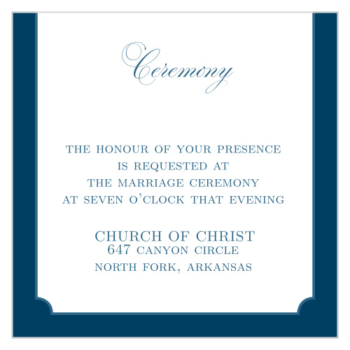 One size fits all ceremony card.