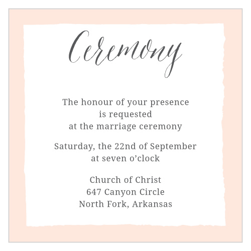 Our Painted Border ceremony cards offer a vintage feel with a painted border and your choice of colors.