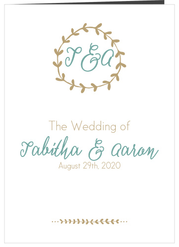 Back to Nature wedding program is a perfect fit with the matching wedding invitation set.