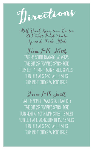 The Float Away direction cards match perfectly with the simple yet fun look of the Float Away themed items.