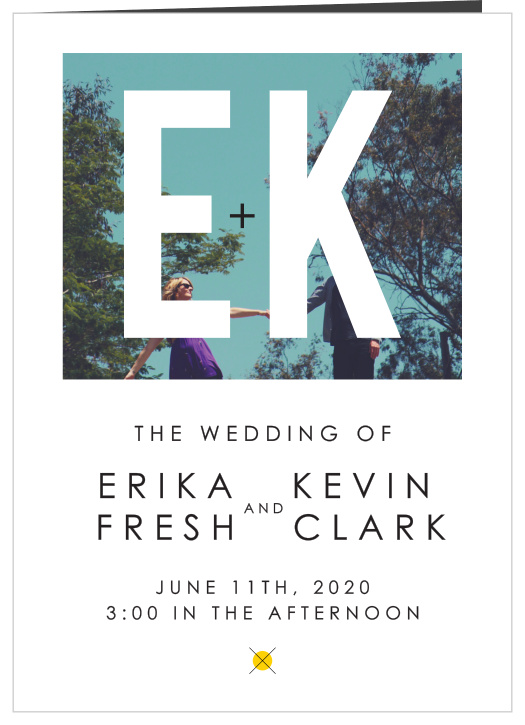 Layout your day with this conservative yet modern wedding program from the Your Initials invitation suite!