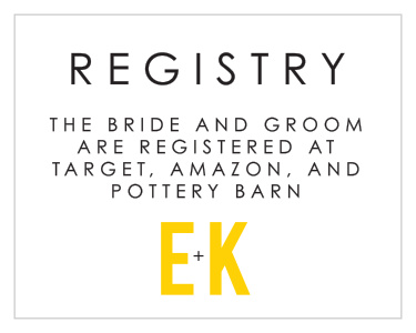 Modern meets traditional with the Your Initials Registry Cards! Get that subtle reminder to your guests about where you are registered.