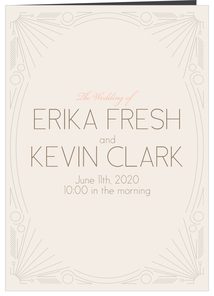 Framed Art Deco Wedding Programs