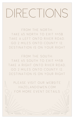 Make sure that none of your guests get lost on their way to your big event with the Framed Art Deco Direction Cards!