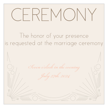 Make sure all the really important people show up to your wedding ceremony with the Framed Art Deco Ceremony Cards! Customize them to fit your wedding theme or leave them with that classy, 'Great Gatsby' feel.