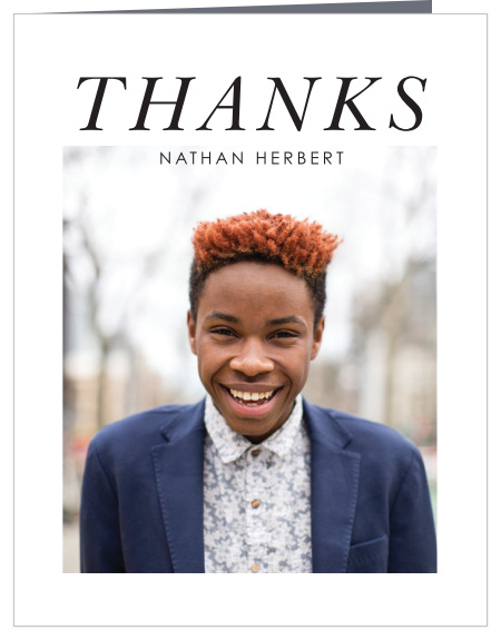 Our Studly Senior Graduation Thank You Card is a masculine card that's simple yet classy. You can change the background, text, and font to make it perfectly personality. 