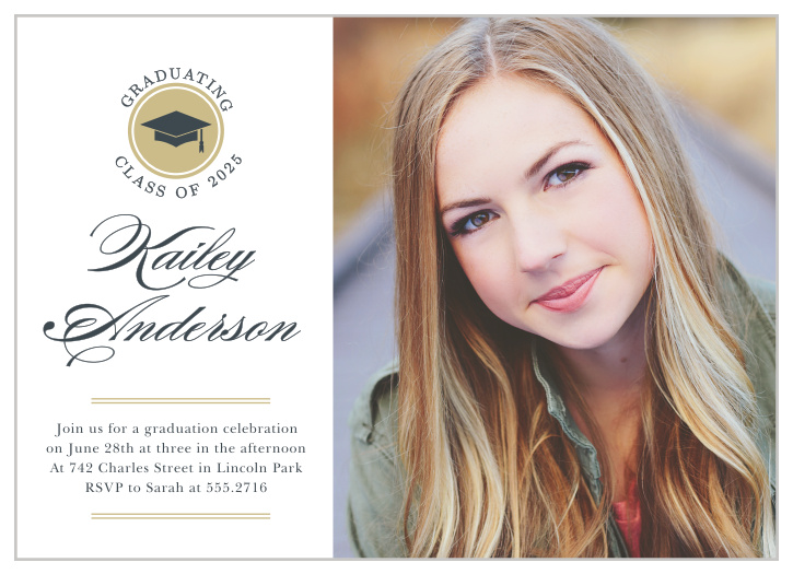 The simplicity of this graduation announcement is what makes it so elegant.