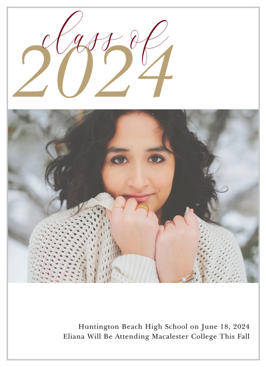 Sophisticated and stylish, the Bold Year Graduation Announcement can make your graduation feel like a movie premier!