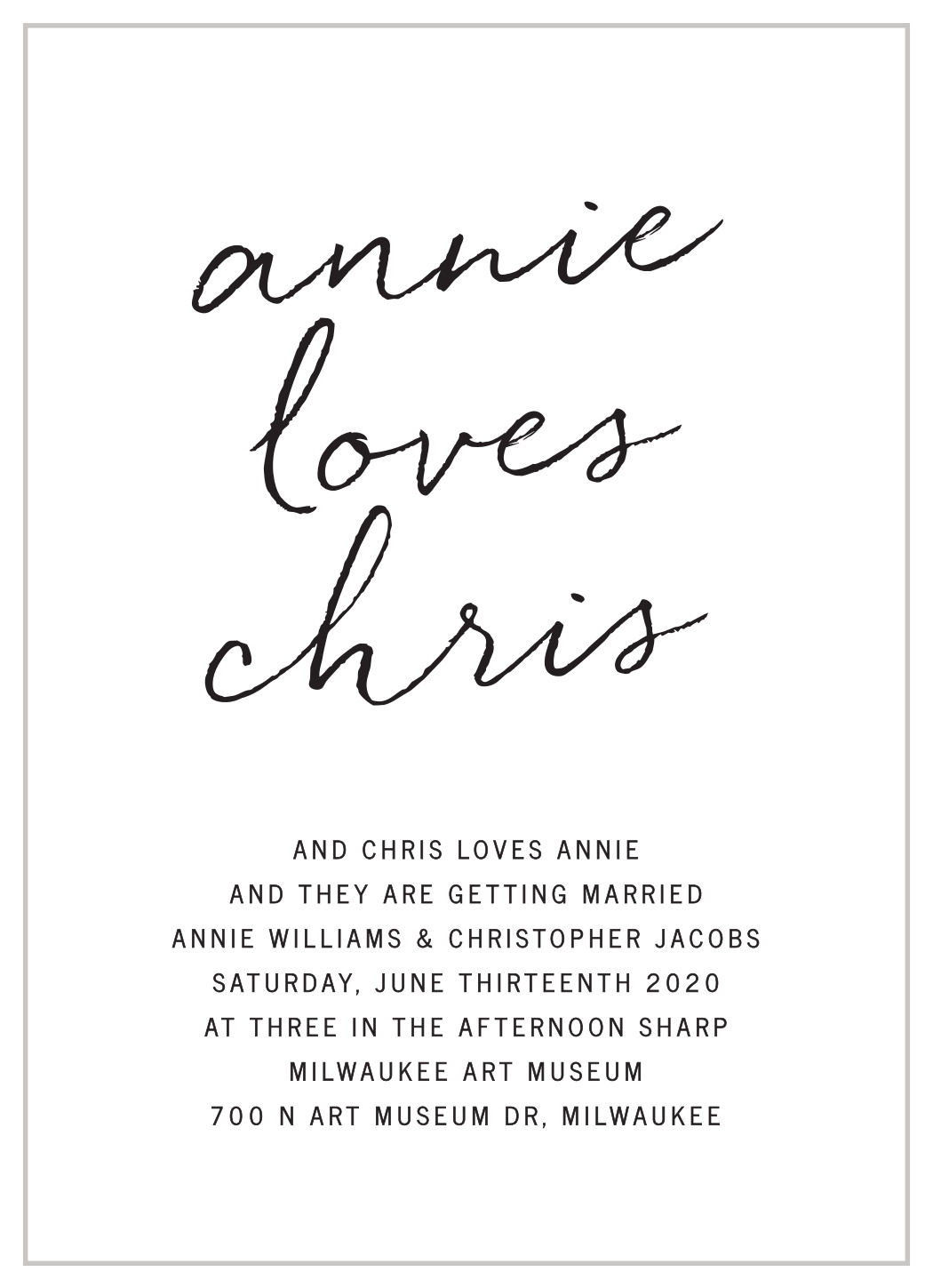 Brush Script Wedding Invitations