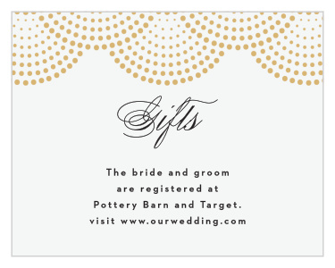 Let family and friends know where you would like your wedding gifts from with our Dotted Devotion Registry Cards.