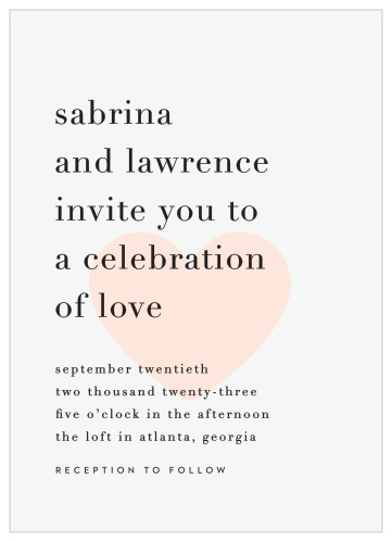 Make a bold impression with our Heart to Heart Wedding Invitations.
