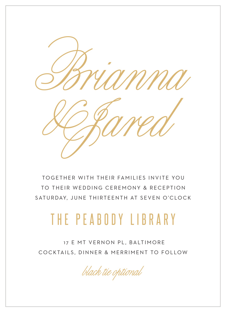Traditional Script Wedding Invitations