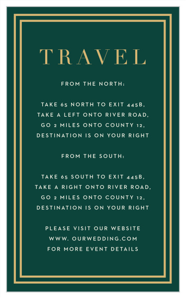 Our Elegant Overlap Direction Cards guide family and friends to your wedding venue with ease.