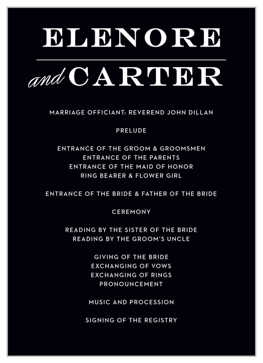 Keep your wedding day organized and on track with the Vintage Ticket Wedding Programs.