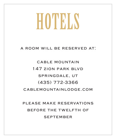 With its vintage feel the Antique Elegance Foil Accommodation card is the perfect addition to your wedding suite. Customize the font, text and colors to fit your needs! 