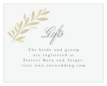 Our Modern Half Circle Registry Cards inform family and friends where you have registered for wedding gifts.