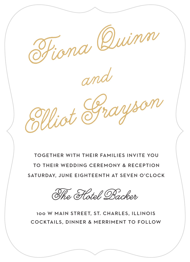 Sweetheart Script Foil Wedding Invitations