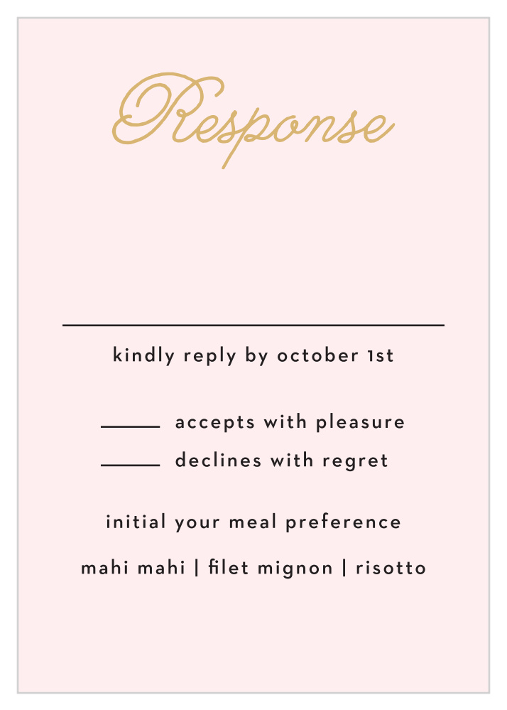 Sweetheart Script Foil Response Cards