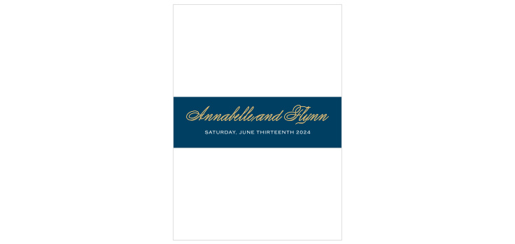 Statement Script Foil Wedding Belly Bands