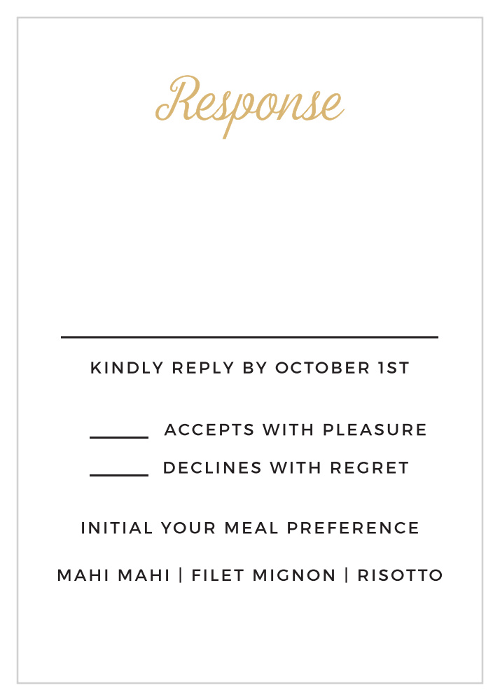 Script Emblem Foil Response Cards