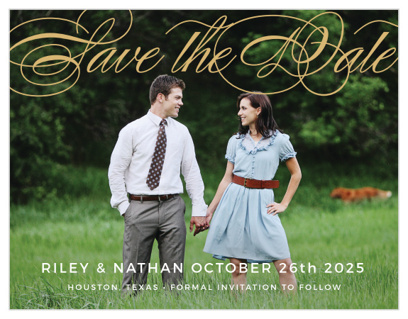 Refinement is the message you’ll send with the Charmed Monogram Foil Save-the-Date magnet. A stylish typographic card with clean lines that highlight your monogram, this card is easy to customize with your personal color and font preferences