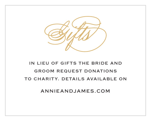 Feel like a celebrity with the Glamorous Typography Foil Registry Cards.