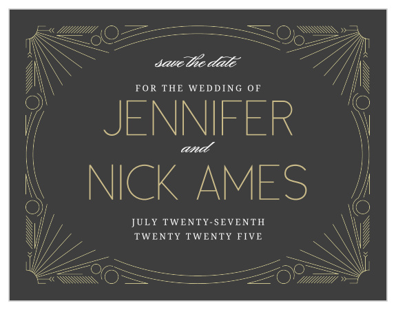 Our Framed Art Deco Foil Save The Date Magnet is awesome, and totally customizable!