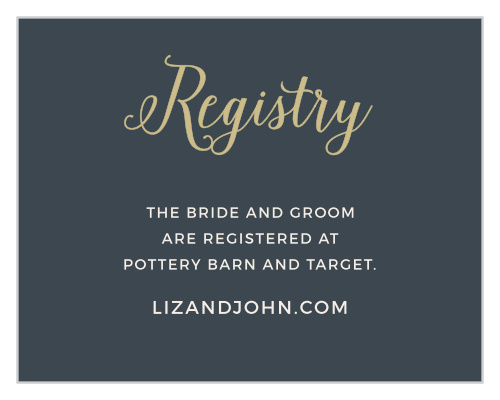 As is tradition, your guests will get you a gift on your wedding day. Help them to avoid confusion with the Illustrated Corner Wreath Foil Registry Cards.