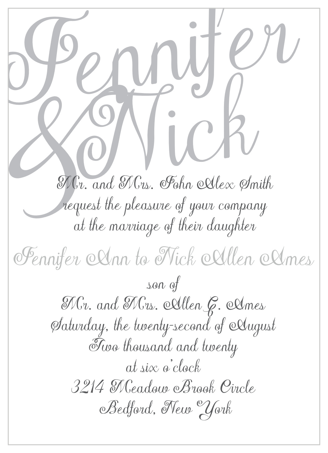 Plain Elegance Foil Wedding Invitations