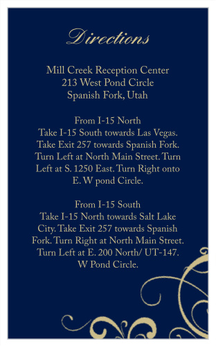 The Simple Swirls Foil Direction card ensures your guests will arrive without an delays. The additional foil will give it the classy look you are looking for. Change the font, text and colors to make it customizable!