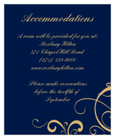 The Simple Swirls Foil accommodation cards will help your guests feel welcome and included for the big day! Choose from unlimited color, Foil  and font options to make it yours!