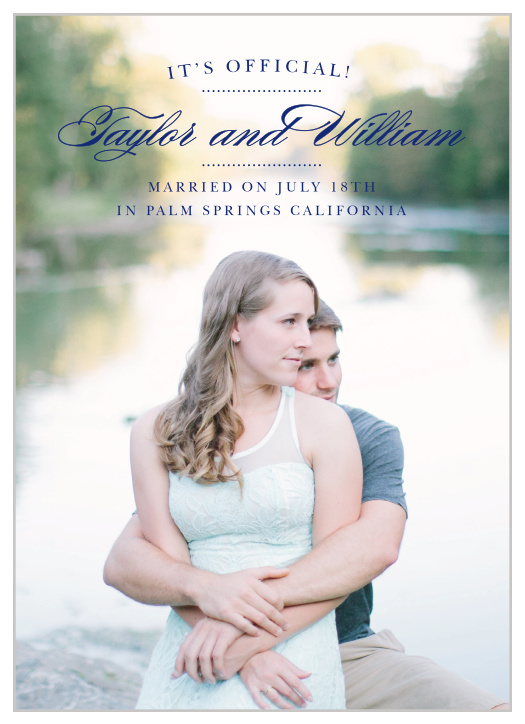 The Elegant Vintage Wedding Announcement lets your family and friends know that you made it official!