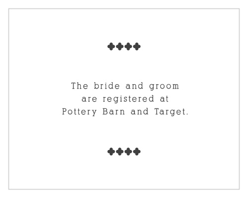 Simplicity is the ultimate sophistication and that proves true with the Whimsical Calligraphy Registry cards.