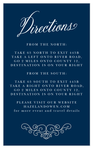 Ensure your guests arrive on time and with ease with the Royal Scrolls Direction Cards!