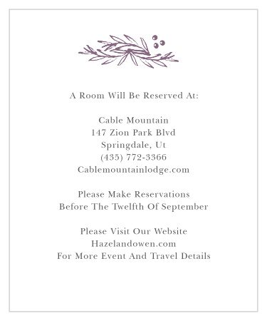 Customize the Delicate Laurel Accommodation Cards and then do the same for the matching invitation set! 
